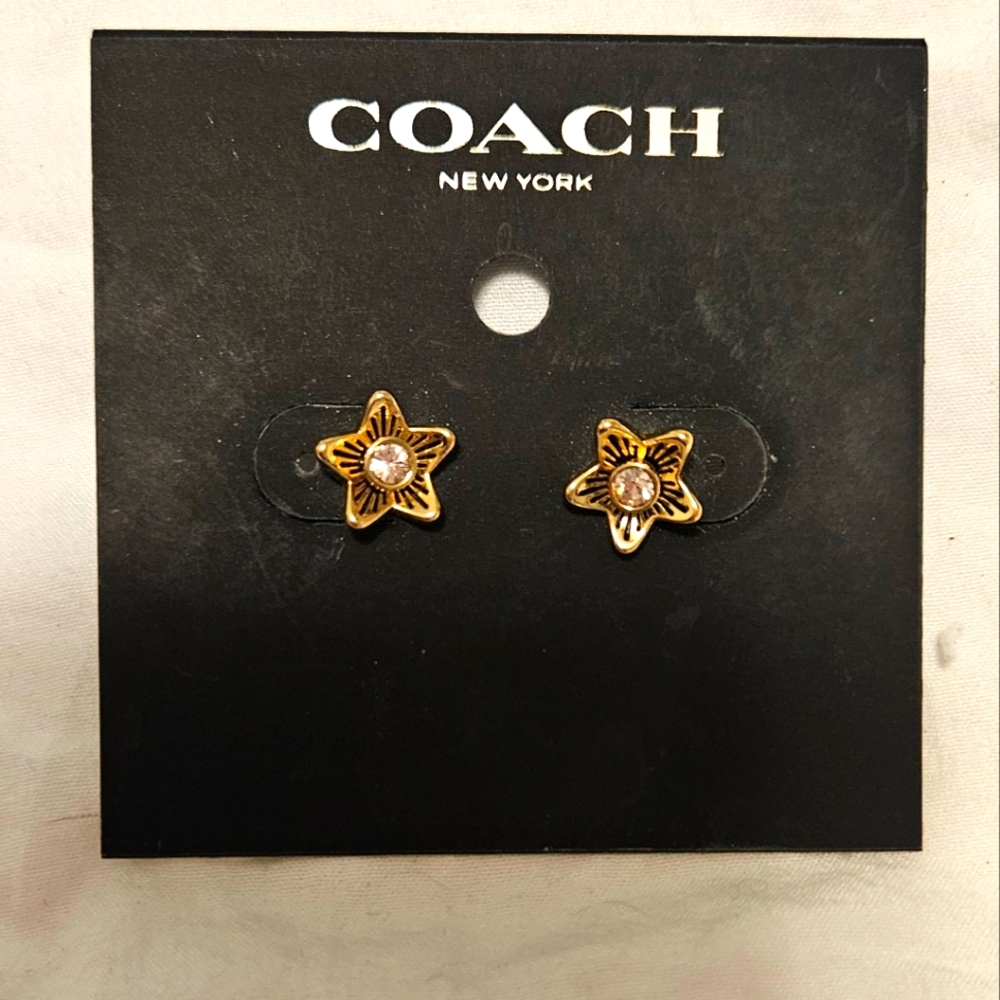 Coach flower stud earrings